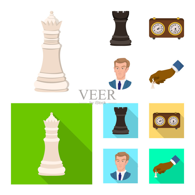 将死棋与细线条标志设计图标素材