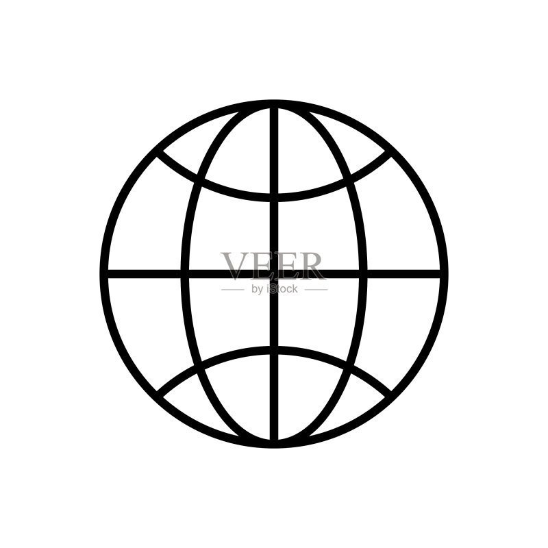 线性风格的地球行星Web图标图标素材