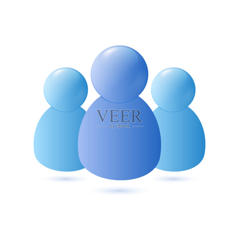 三个人图标3D风格Logo矢量素材图标素材