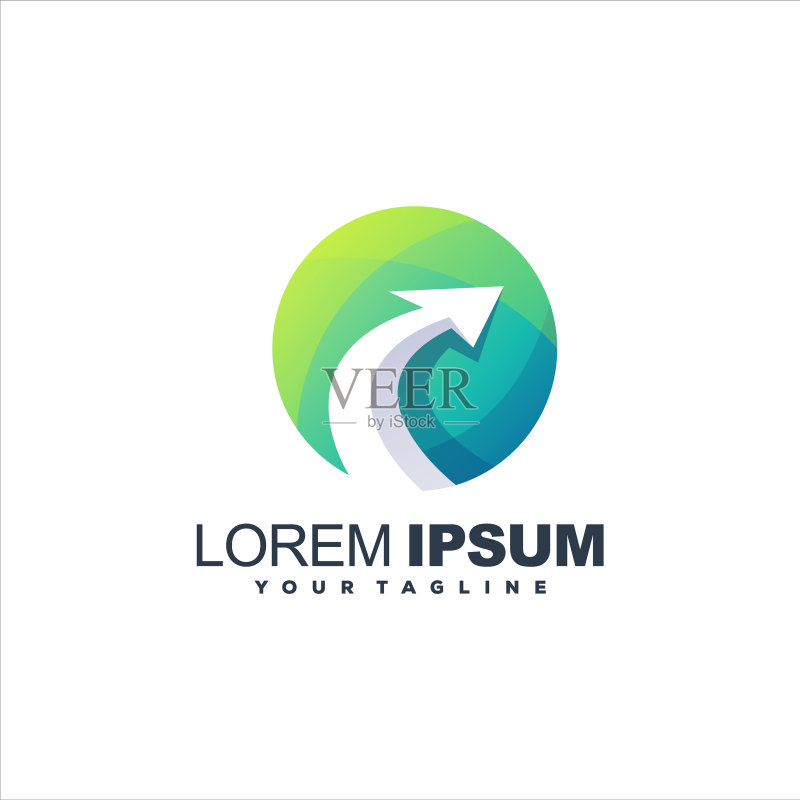 炫酷箭头渐变Logo设计图标素材