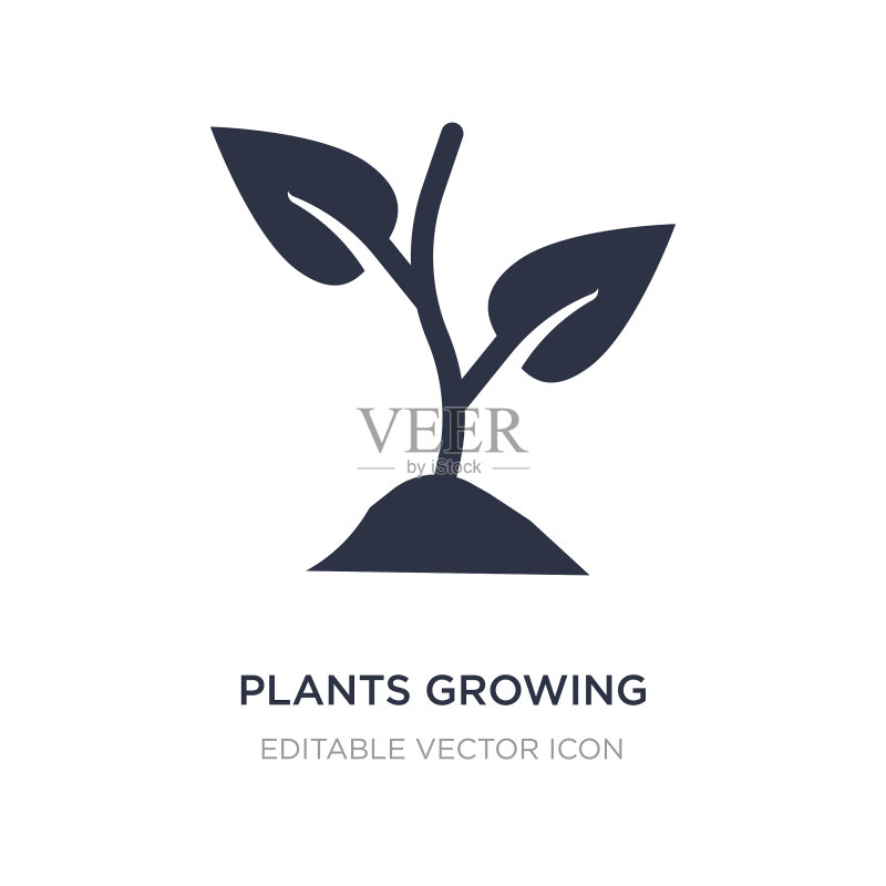 简约白色背景植物生长图标图标素材