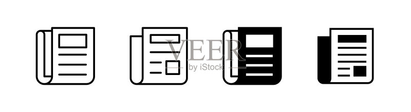 适用于网站、印刷设计或App的报纸图标设计元素图标素材