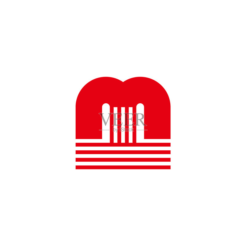 字母M条纹地板符号抽象标志图标素材