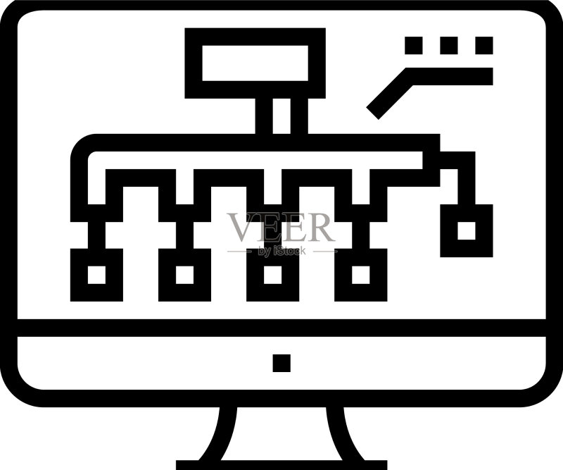 暖通空调布局设计线条图标图标素材
