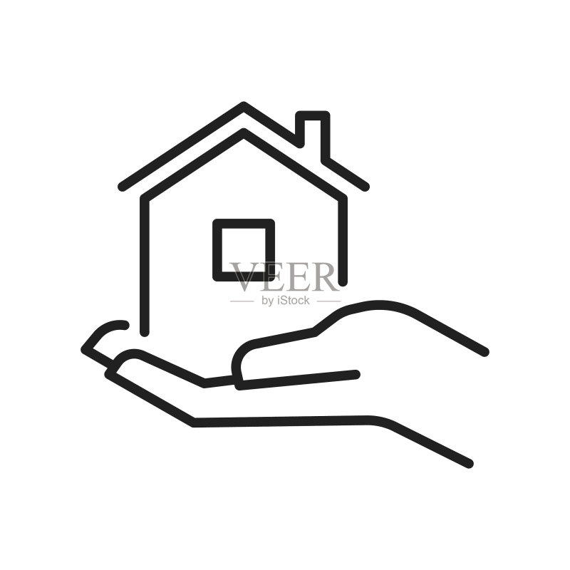 住房供应概念单色线性图标图标素材