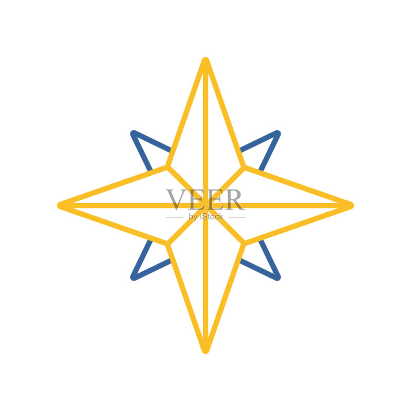 风向玫瑰图标导航标志图表符号图标素材
