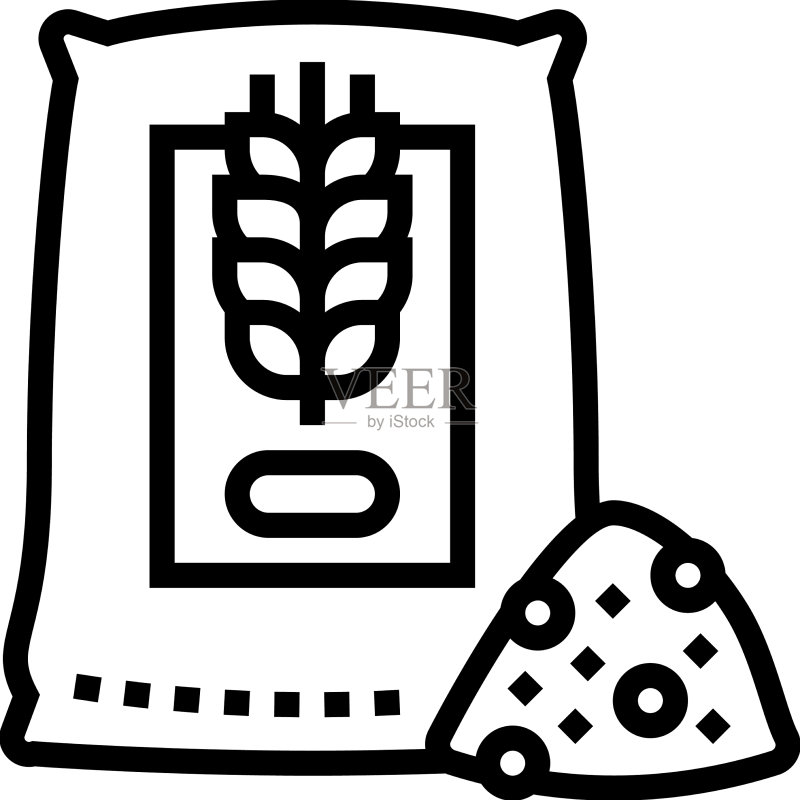 全麦面粉包装线图标图标素材