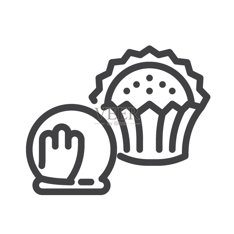 巧克力松露线条图标图标素材