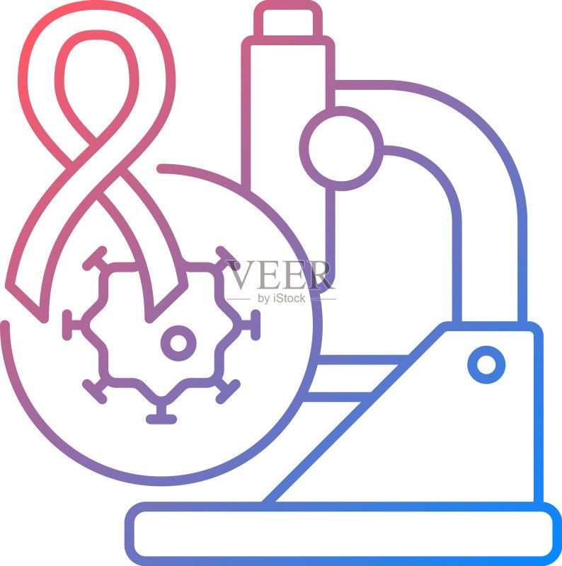 癌症临床试验渐变线性图标图标素材
