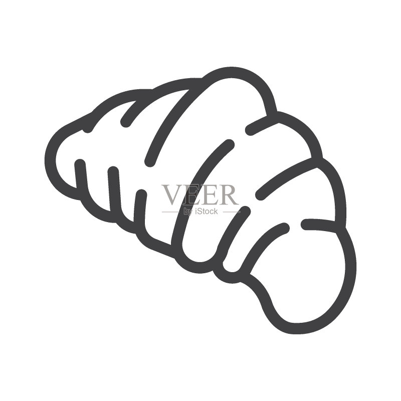 羊角面包糕点线条图标图标素材