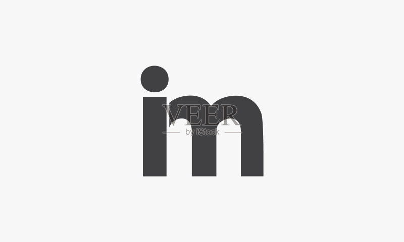 白色背景上隔离的IM字母标志图标素材