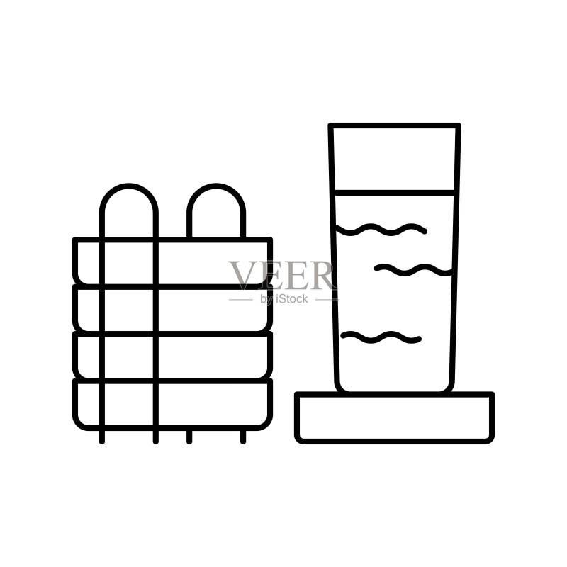 饮料杯垫线条图标矢量图图标素材