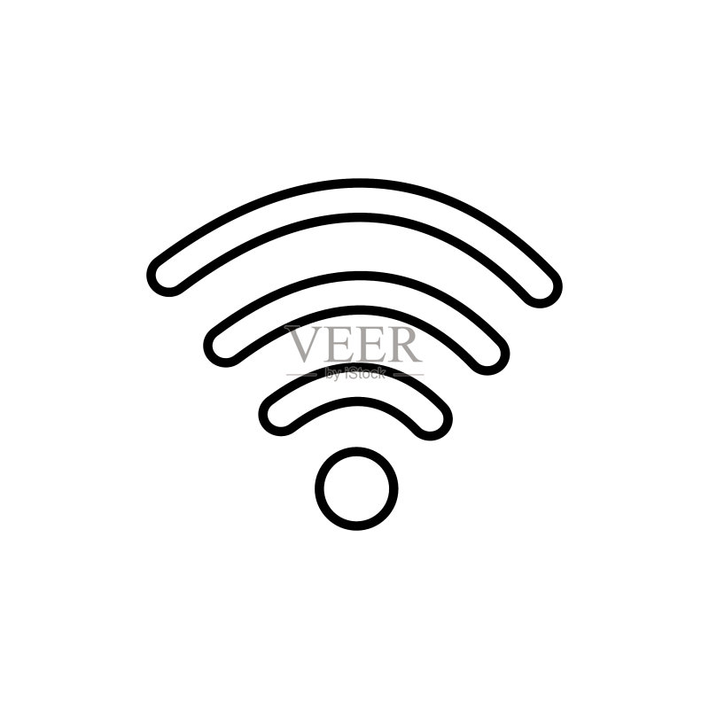 白色背景上的独立Wifi图标图标素材
