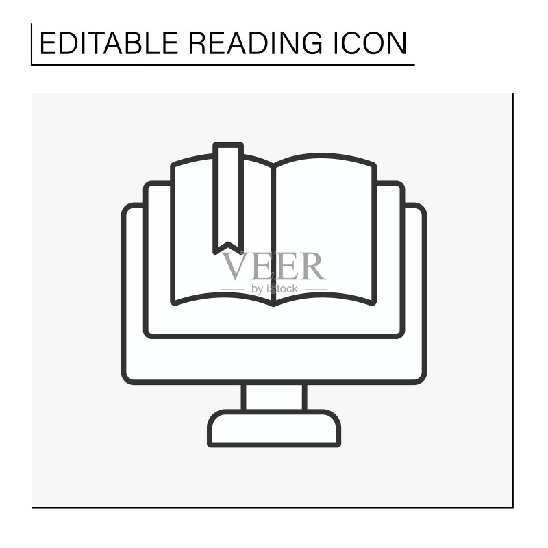 打开的书本线条图标图标素材