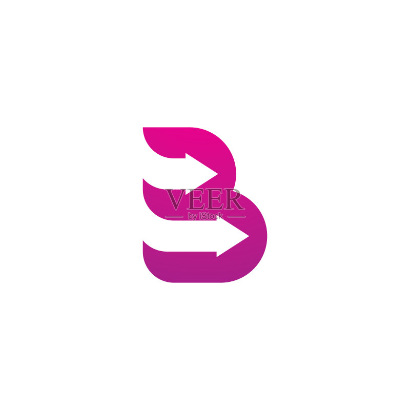 字母B标志图标设计模板，创意B标志符号图标素材