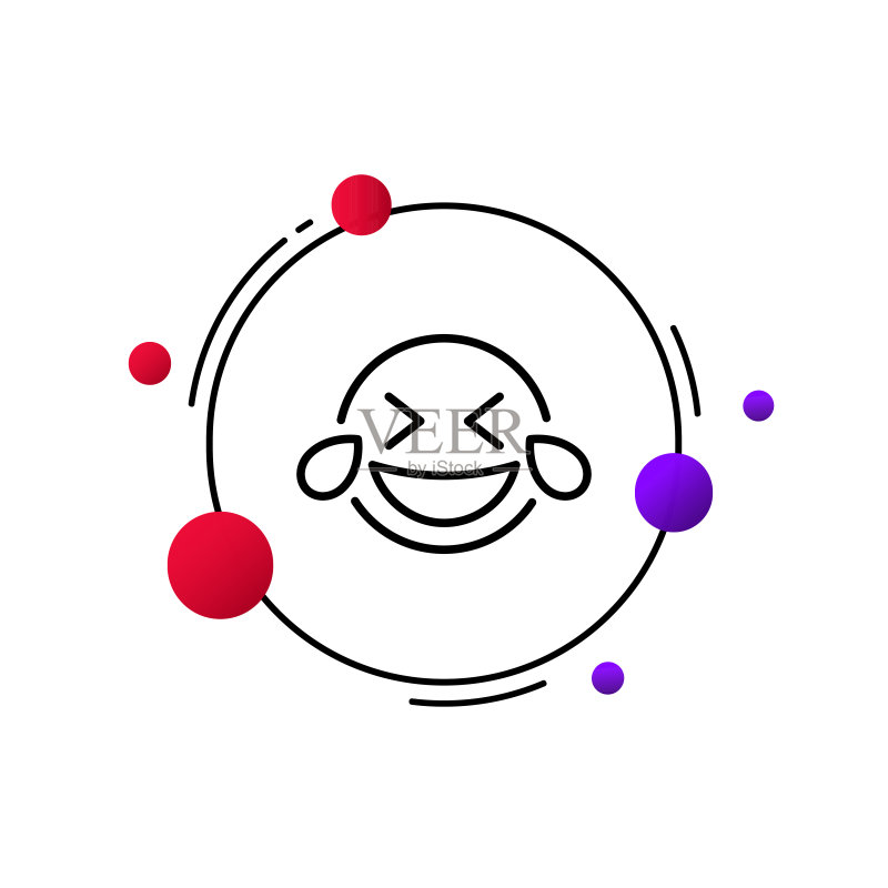 喜极而泣表情符号线性图标图标素材