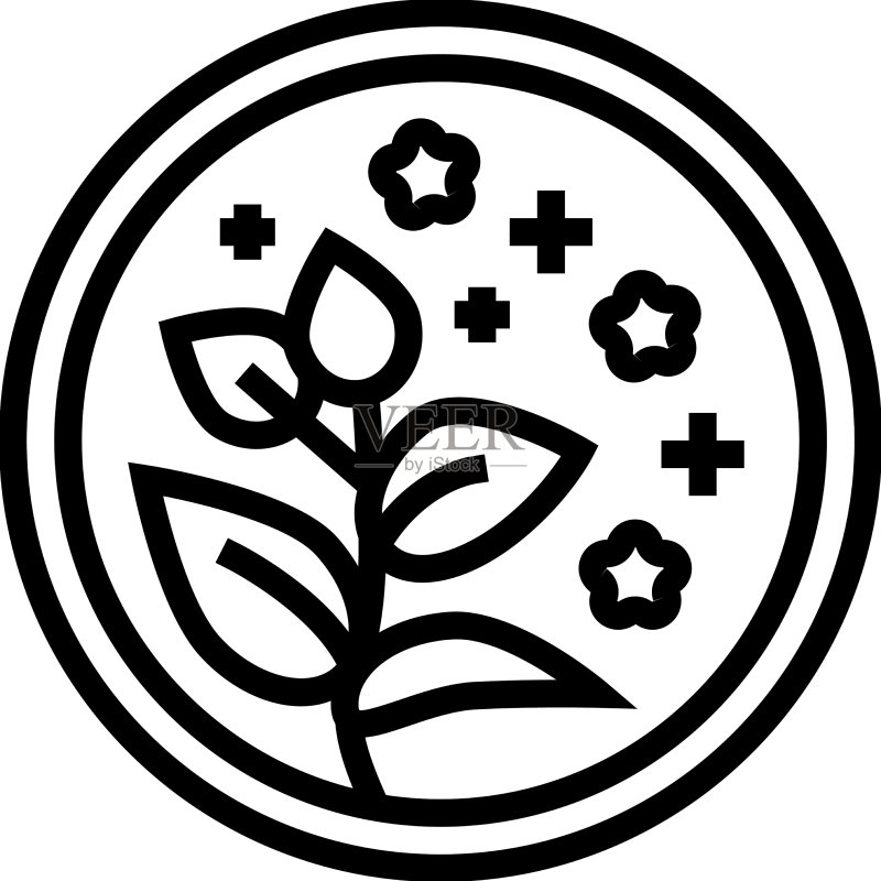 草本天然化妆品线性图标图标素材