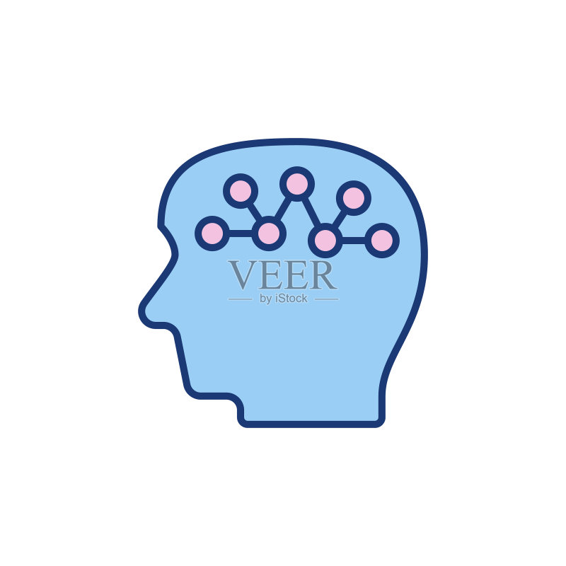 人脑突触概念彩色图标图标素材