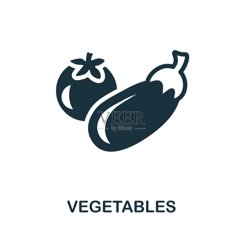 饮食蔬菜图标单色标志图标素材