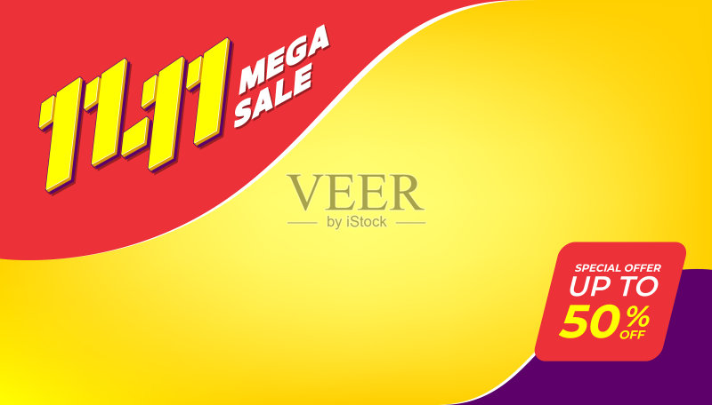 购物节横幅模板正版插画素材