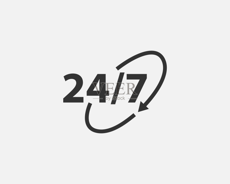 24小时全天候服务图标符号图标素材