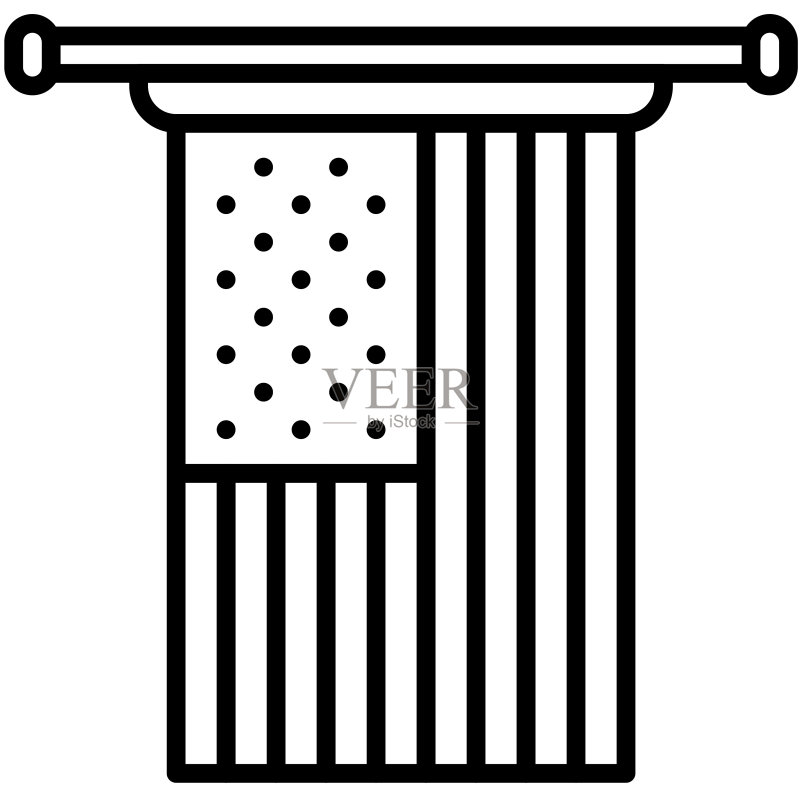 美国国旗图标，独立日相关矢量图图标素材