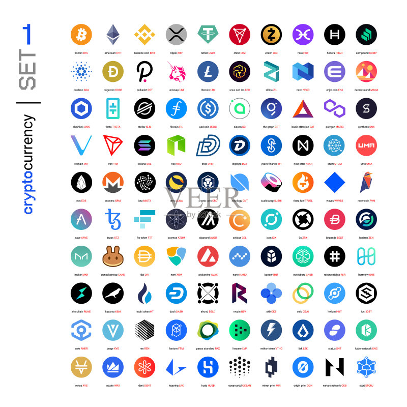 加密货币币数字支付系统图标素材