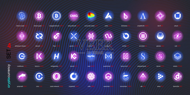 加密货币币数字支付系统图标素材