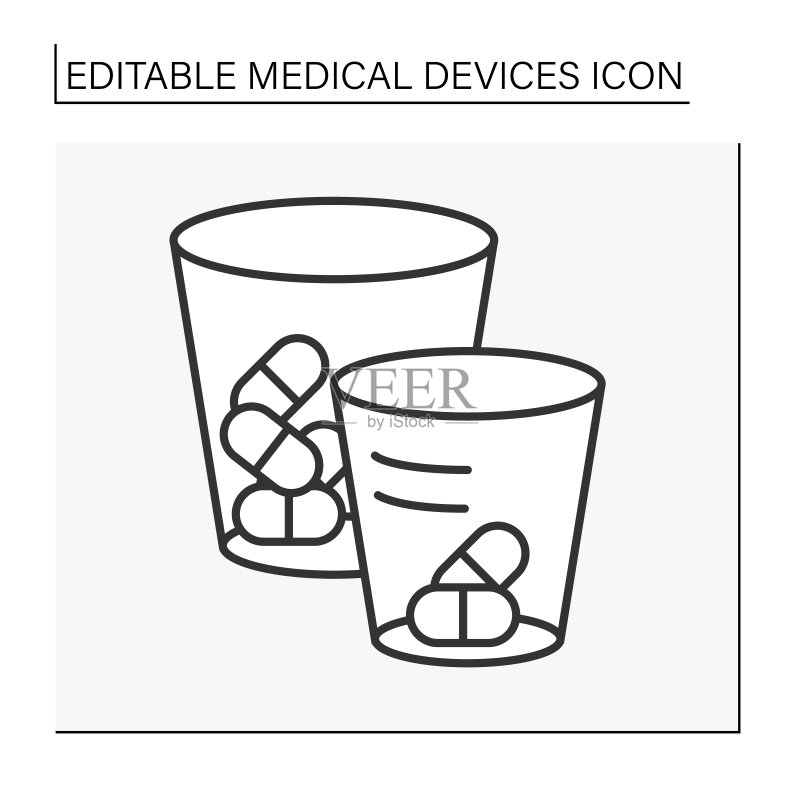 药杯线性图标图标素材