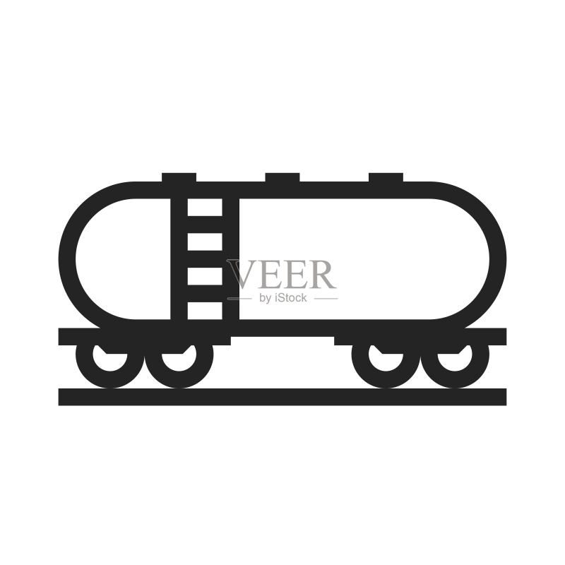 铁路罐车线图标：铁路运输符号，独立矢量图像图标素材