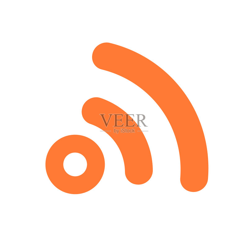 橙色无线电图标，Wi-Fi和RSS通信图标矢量图图标素材
