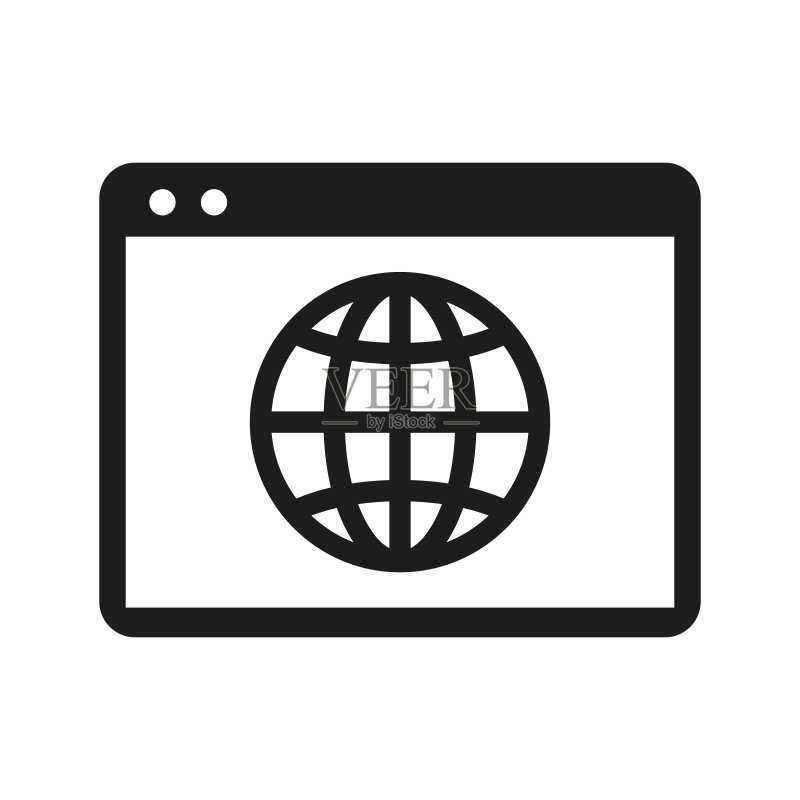 浏览器和地球图标：互联网和网络矢量图图标素材
