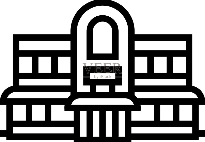 餐厅咖啡馆建筑线条图标图标素材