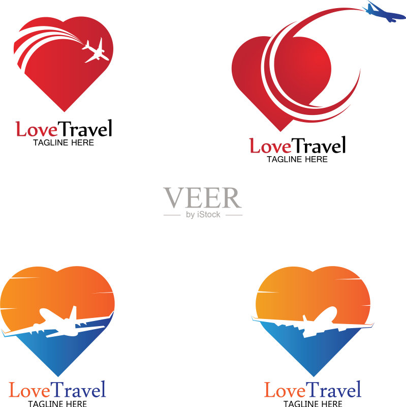 爱心旅行Logo图标设计模板图标素材