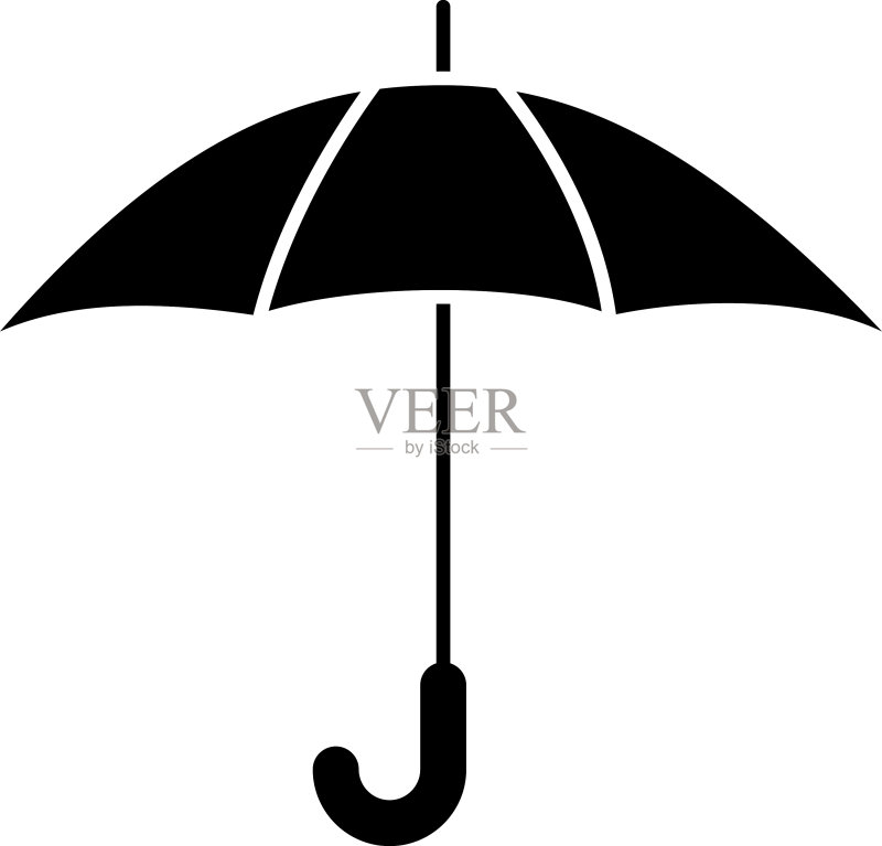 雨伞春天字形图标图标素材
