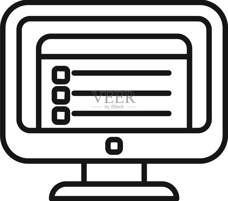 电脑考试学习图标轮廓作业图标素材