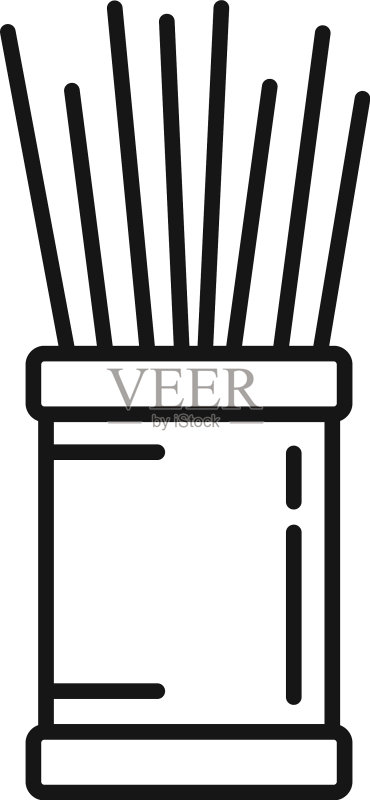 牙签盒轮廓图标图标素材