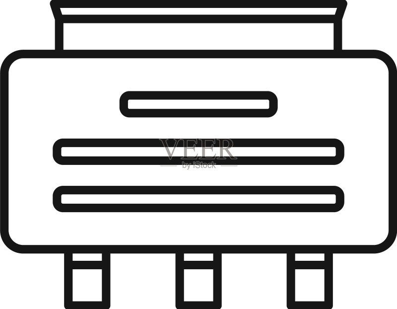 炉子稳压器图标电源轮廓图标素材