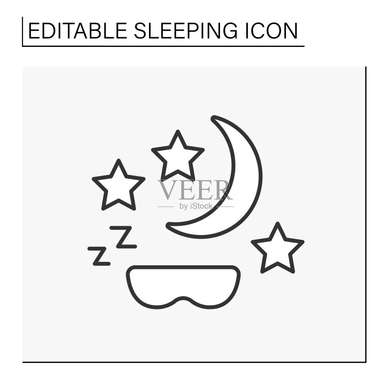 睡眠眼罩线性图标图标素材