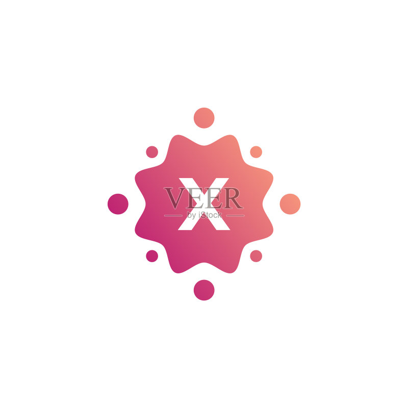 创意字母X标志设计模板图标素材