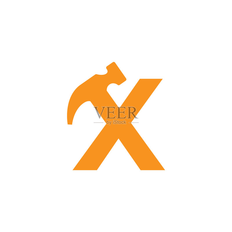 字母X锤子标志设计灵感图标素材