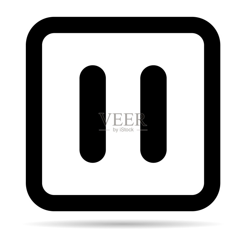 带阴影界面的停止和暂停图标媒体图标素材