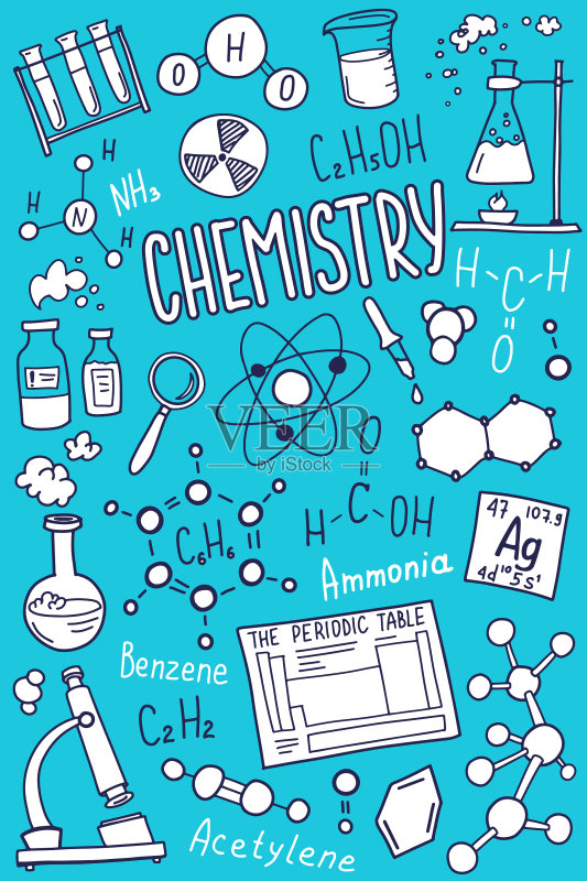 化学符号图标科学主题涂鸦合集图标素材