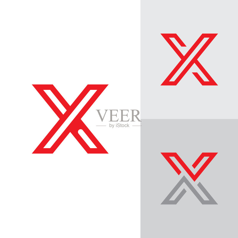 X符号设计模板矢量X图标首字母图标素材