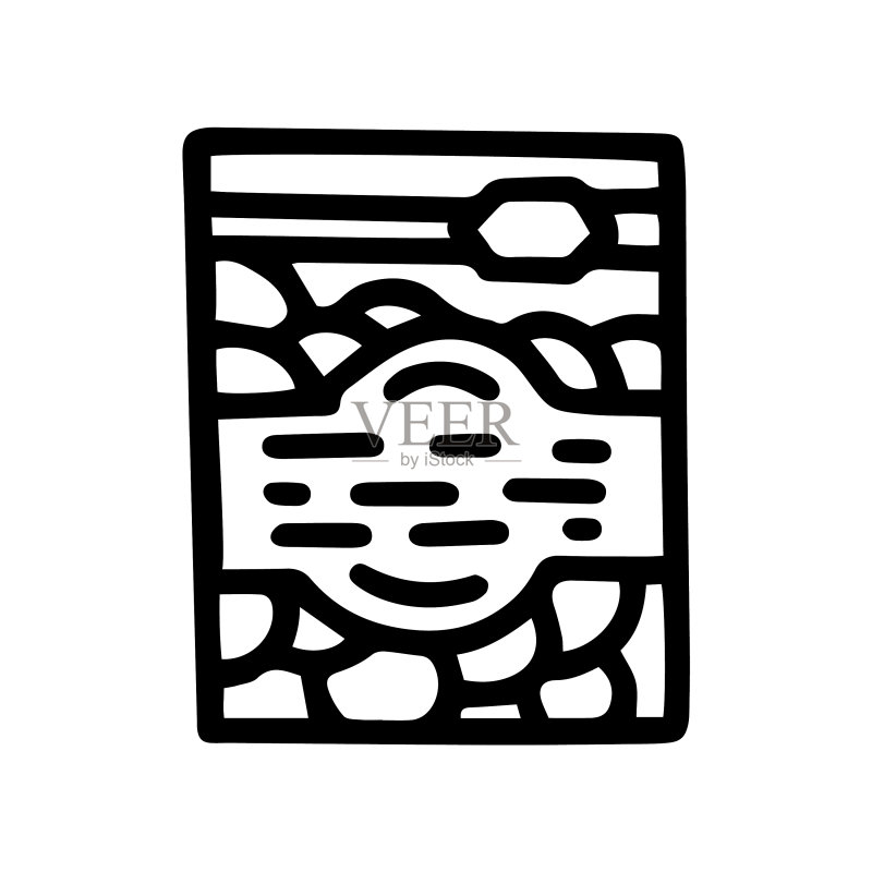 鲤鱼渔饵线条涂鸦图标素材