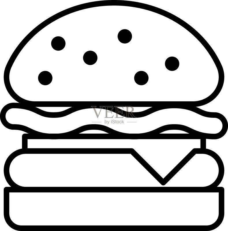 汉堡轮廓食品图标图标素材