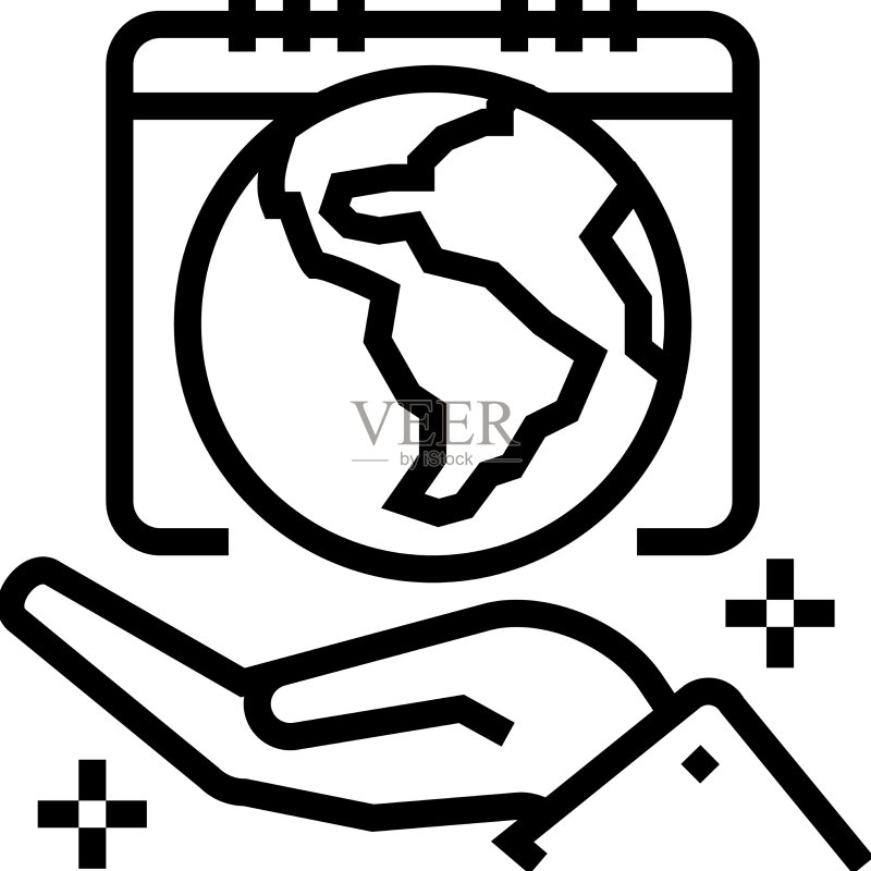自然护理日线条图标图标素材