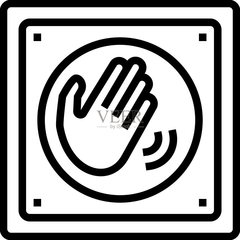 非接触式开关线条图标图标素材