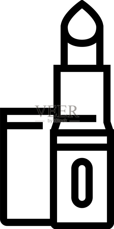 口红化妆品配饰线条图标图标素材