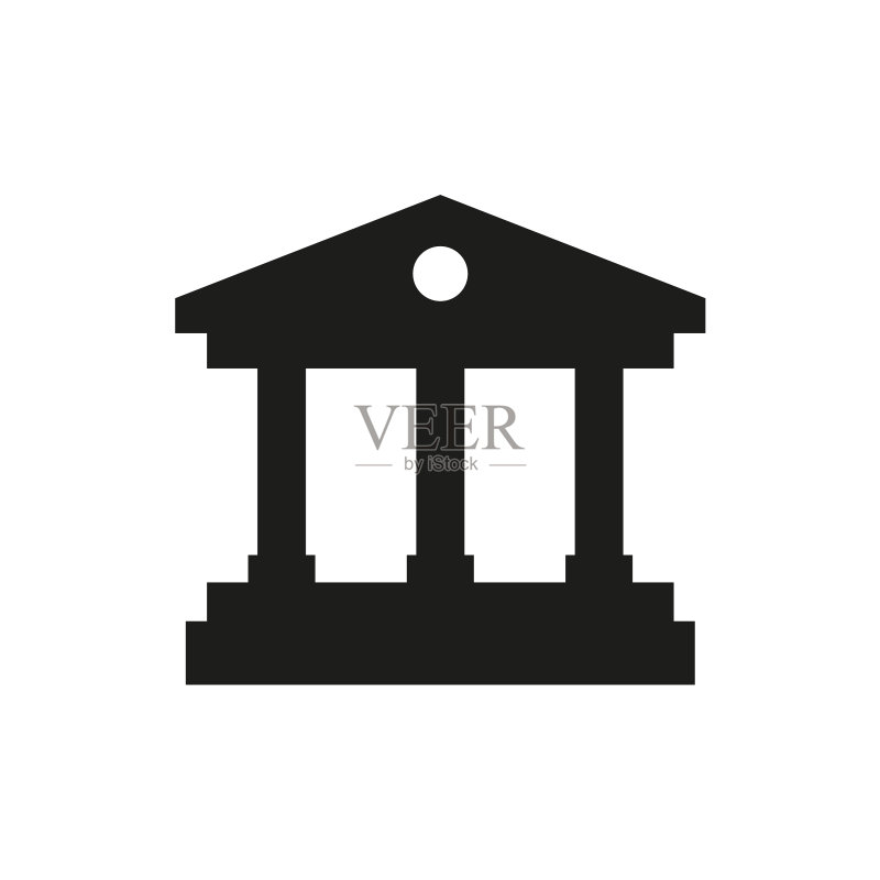 白色背景上的大学扁平图标图标素材